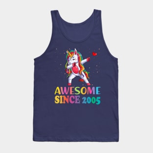 Awesome Since 2005 born unicorn for queens Birthday Gift Tank Top